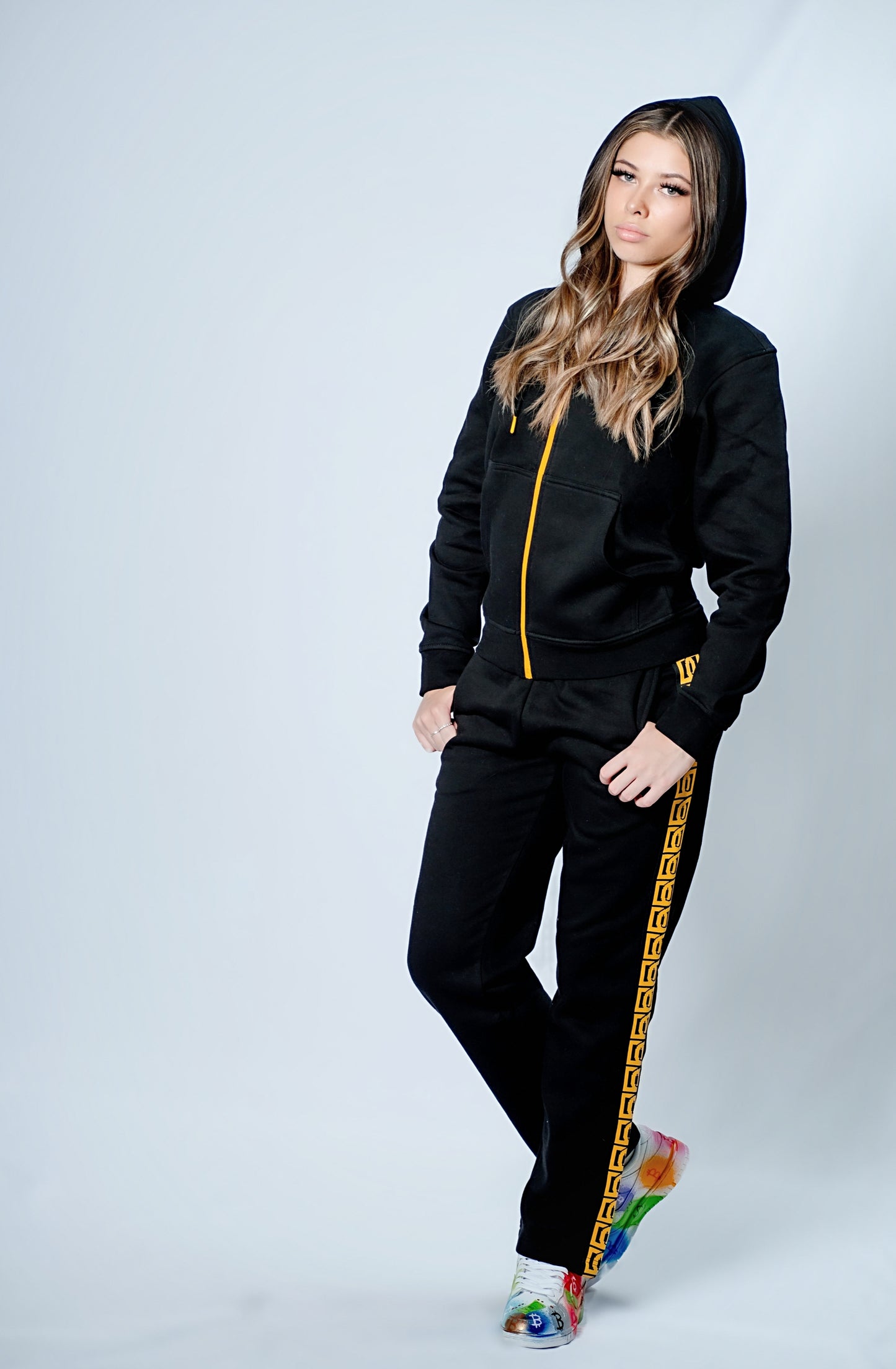 DonDunk Wolf Print Zip Up Hoodie (women)