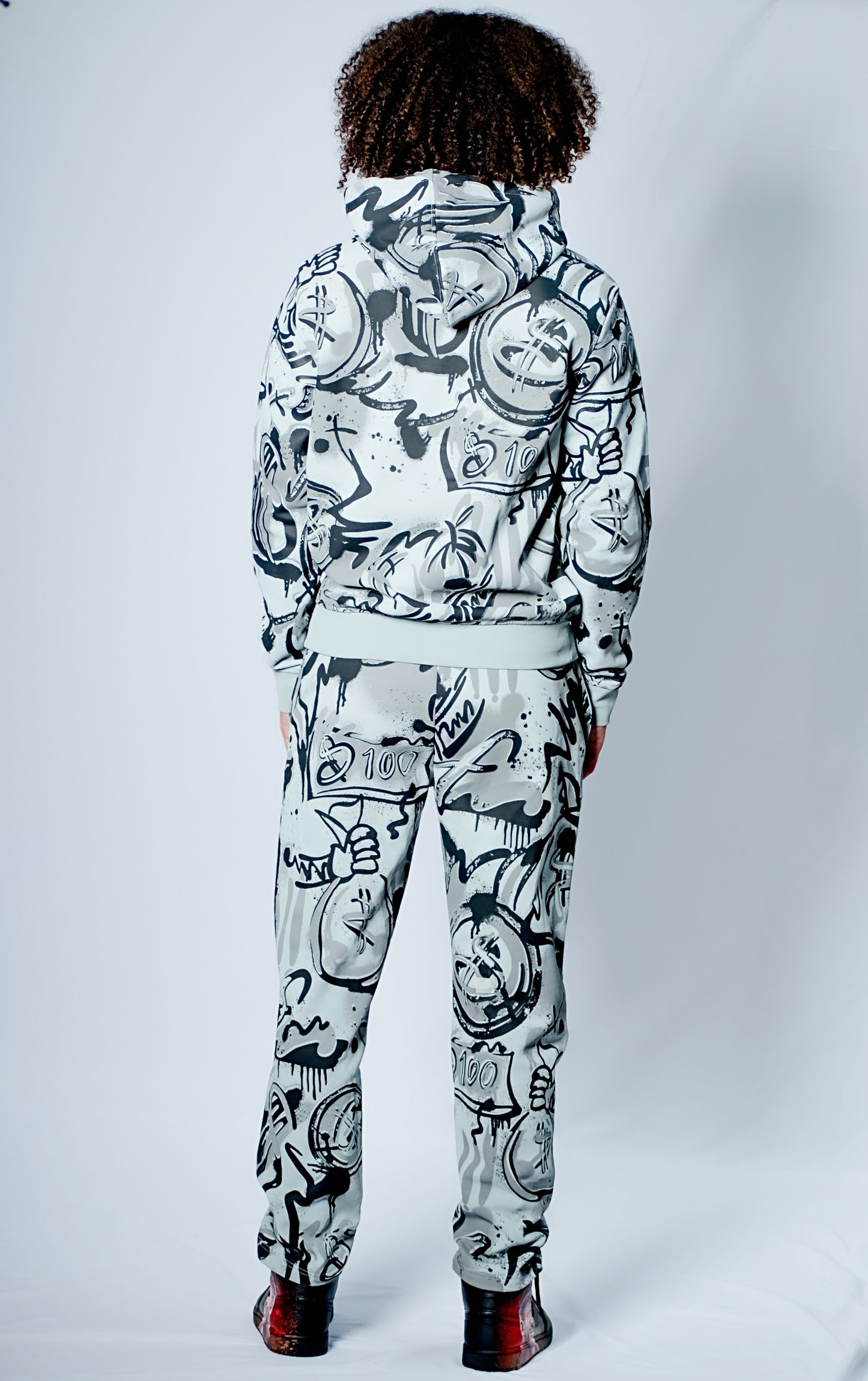 DonDunk Money Print Sweat pants Open Leg (men)