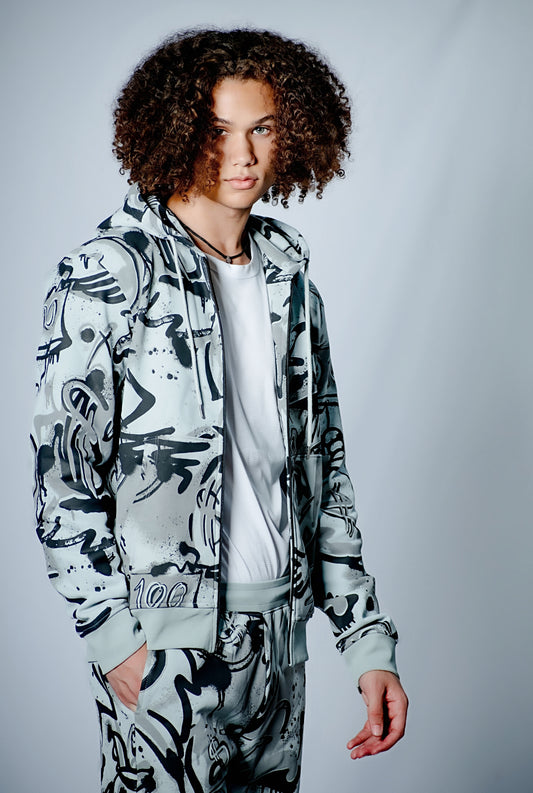 DonDunk Money Print Zip Up Jumper (men)